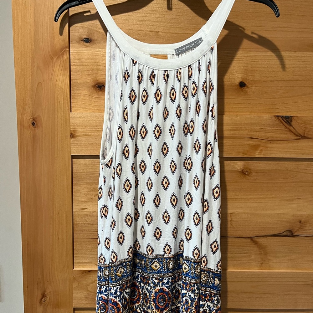 Chicwish Geometric Print Tank Top in White and Blue